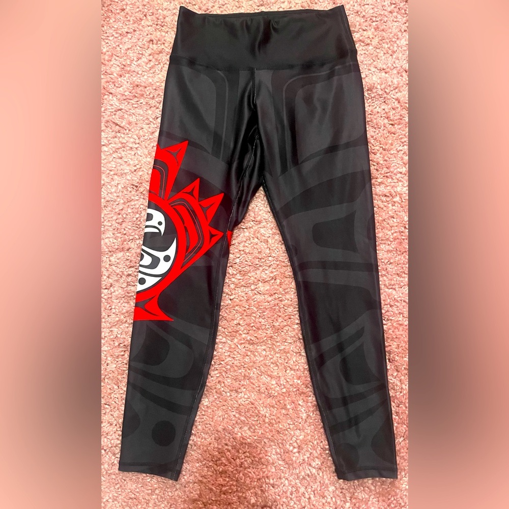 Stylish Black and Red Leggings